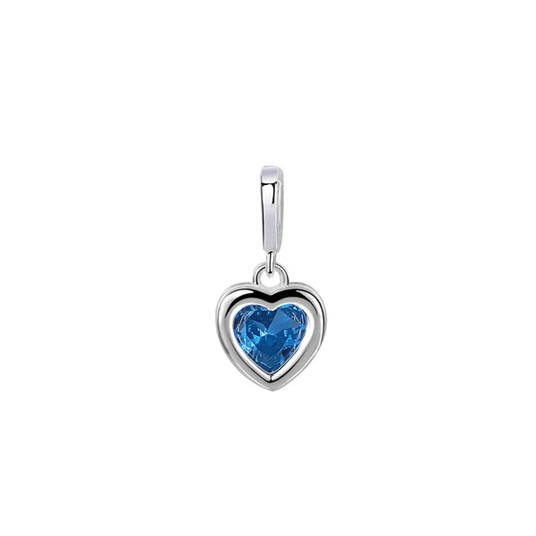 YIZIZAI 100% 925 Sterling Silver Aquamarine Birthstone Heart Pendant Necklace Fashion Women European Party Fine Jewelry Gifts